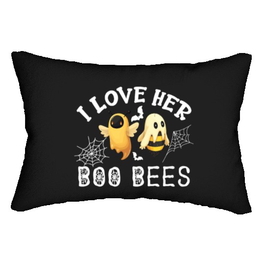 I Love Her Boo Bees Lumbar Pillows Funny Couples Halloween Co