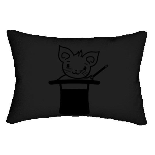 Magical Enchanted Top Hat Cylinder Wizard Cat Sir Lumbar Pillows
