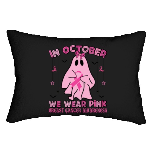 Halloween Breast Cancer Pink Ghost Lumbar Pillows