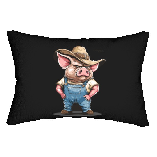 Hillbilly Pig Farmer – Redneck Village Life Lumbar Pillows