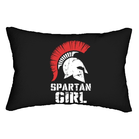 Spartan Girl Warrior Helmet Strong Women Vintage Lumbar Pillows