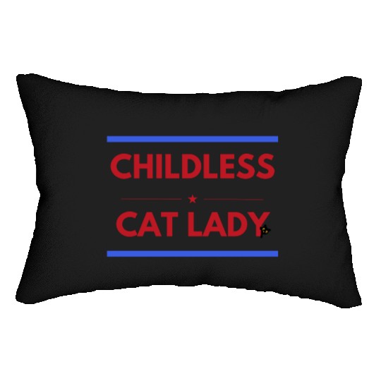 Childless cat lady Lumbar Pillows