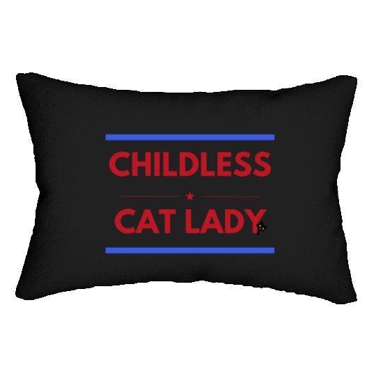 Childless cat lady Lumbar Pillows