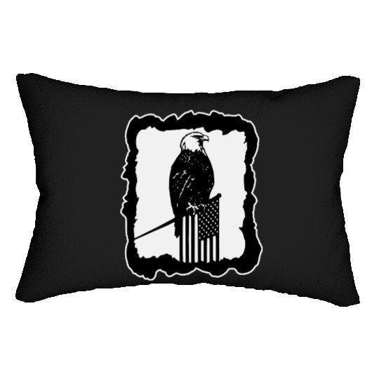 Framed Eagle On Flag Pole LIKE US ON FACEBOOK # Lumbar Pillows