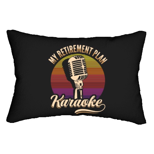 My Retirement Plan Karaoke Microphone Retro Lumbar Pillows