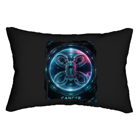 Zodiac sign Cancer in cyberpunk era Future Lumbar Pillows