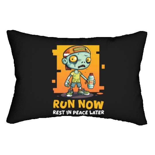 Halloween Runner Run Now, Rest In Peace Later Lumbar Pillows