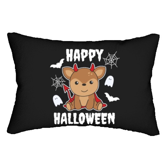 Deer Happy Halloween Cute Devil Witch Costume Lumbar Pillows