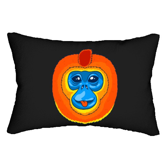 Cute Golden Snub Nosed Monkey Face Lumbar Pillows