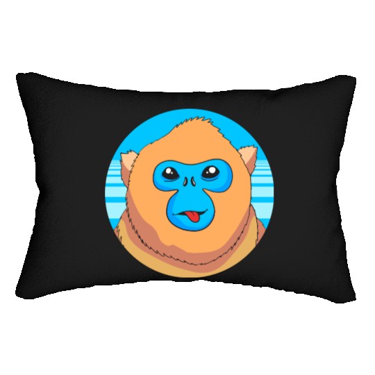 Monkey Lover Cute Snub Nosed Monkey Face Lumbar Pillows