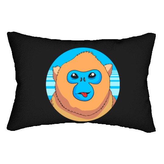Monkey Lover Cute Snub Nosed Monkey Face Lumbar Pillows