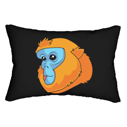 Monkey Lover Golden Snub Nosed Monkey Face Lumbar Pillows