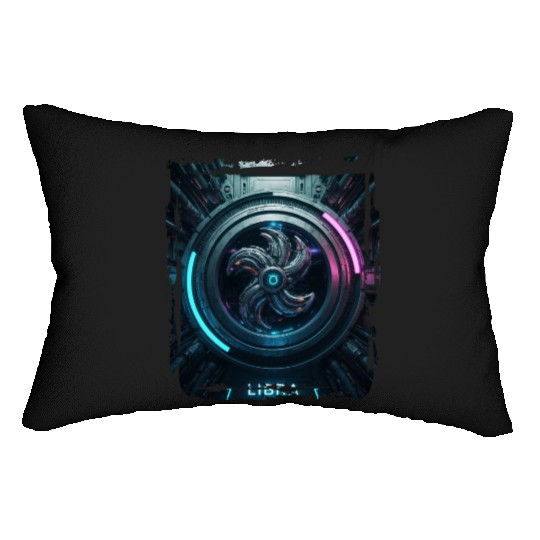 Zodiac sign Libra in cyberpunk era Future Lumbar Pillows