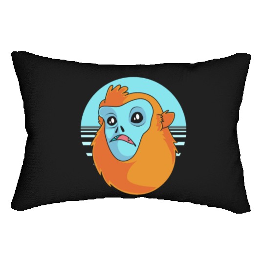 Funny Monkey Face Golden Snub Nosed Monkey Lumbar Pillows