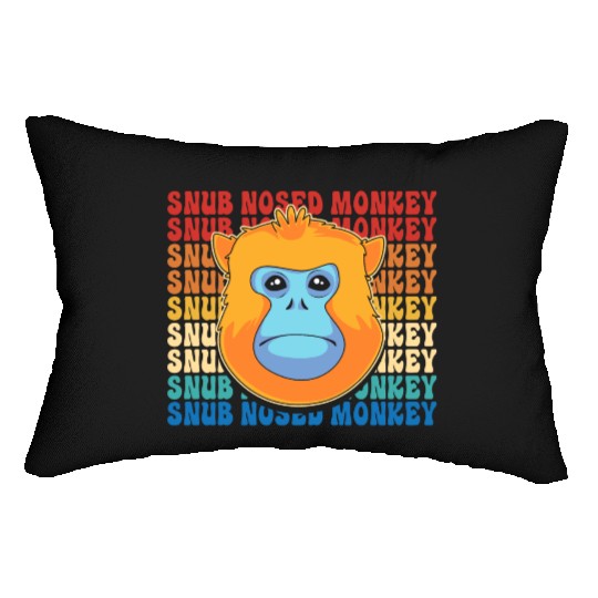Retro Golden Snub Nosed Monkey Cute Monkey Face Lumbar Pillows