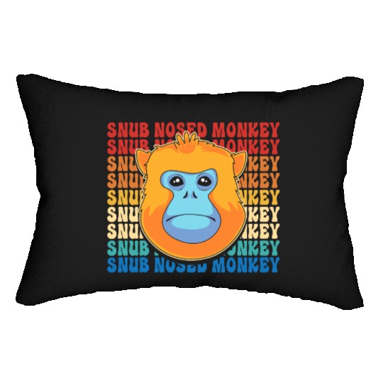 Retro Golden Snub Nosed Monkey Cute Monkey Face Lumbar Pillows
