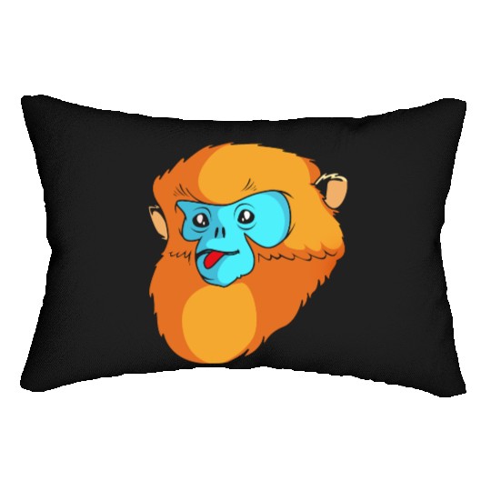 Cute Monkey Face Golden Snub Nosed Monkey Lover Lumbar Pillows