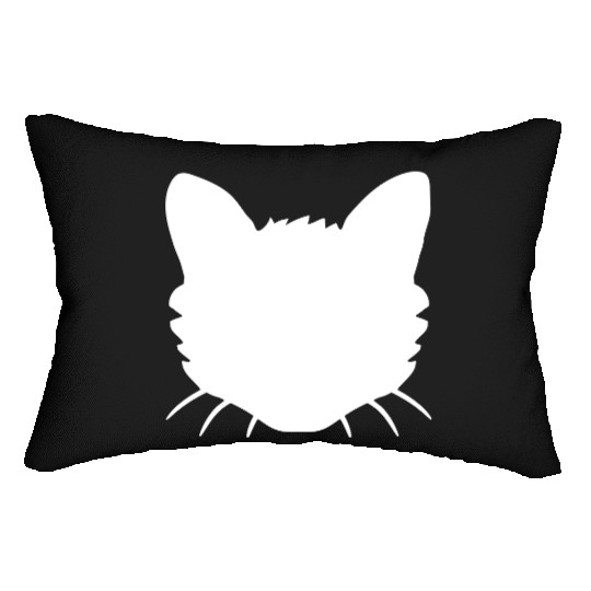 Cat Face Silhouette Kitten Head Outline Outline Lumbar Pillows