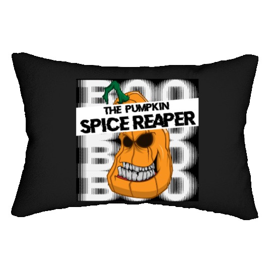Pumpkin spice reaper halloween style coffee Lumbar Pillows