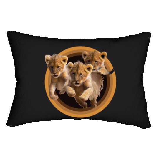 Kittens, Lion cubs Lumbar Pillows