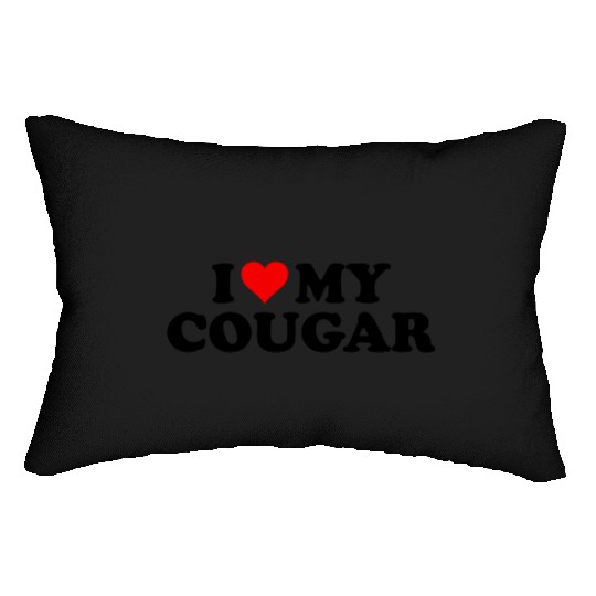 I Love Cougars Cougar Humor Valentine's Day 3WH1 Lumbar Pillows