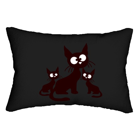 Crazy Cats Family Mom Dad 2 Small Cute Kids Babies Lumbar Pillows