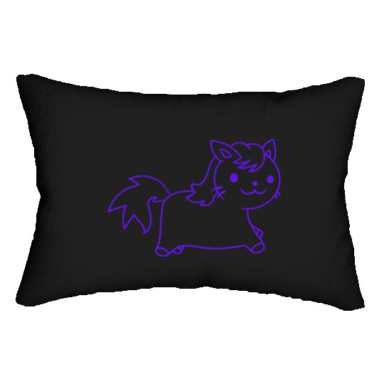 Little Pony Cat Face Little Small Horse Riding Fun Lumbar Pillows