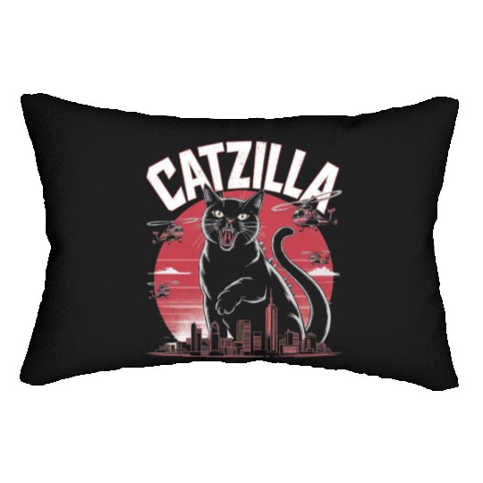 Catzilla Attacks City Design Lumbar Pillows