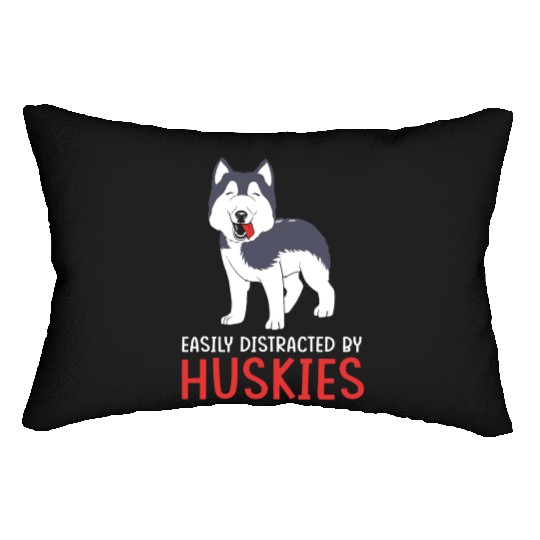 Siberian Husky Dog Easily Distracted By Huskies Lumbar Pillows