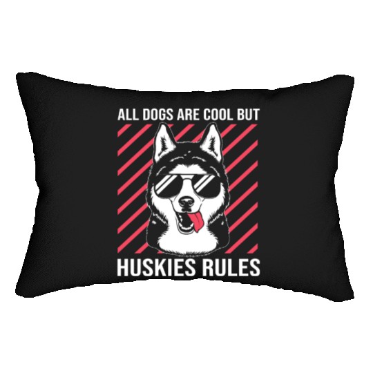 Siberian Husky All Dog Are Cool Dog With Sunglass Lumbar Pillows