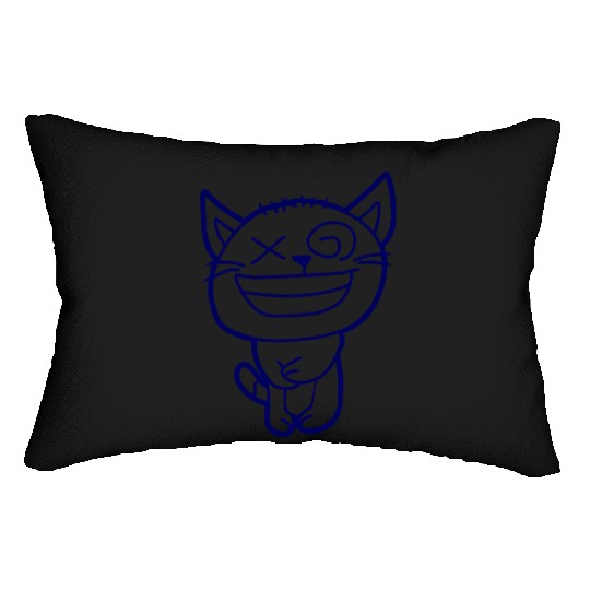 Crazy Cat Weird Funny Eyes Cool Grimace Cartoon Lumbar Pillows