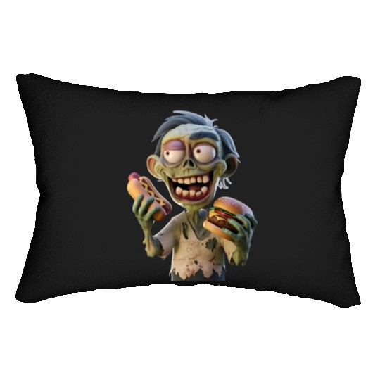 zombie eating Lumbar Pillows