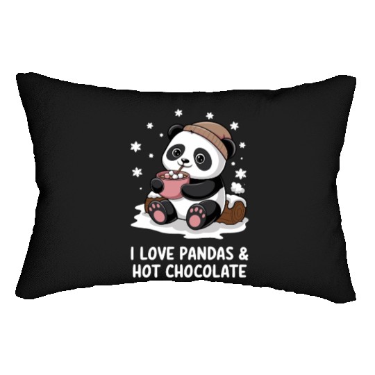 I Love Pandas & Hot Chocolate Cozy Vibes Lumbar Pillows