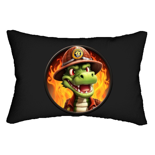 Crocodile Firefighter Lumbar Pillows