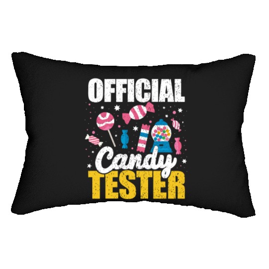 Kids Women Official Candy Tester For Candy Lover Lumbar Pillows