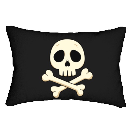 Cartoon skull and crossbones Lumbar Pillows