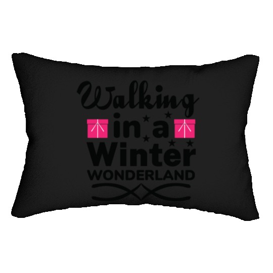 Walking in a winter wonderland Lumbar Pillows