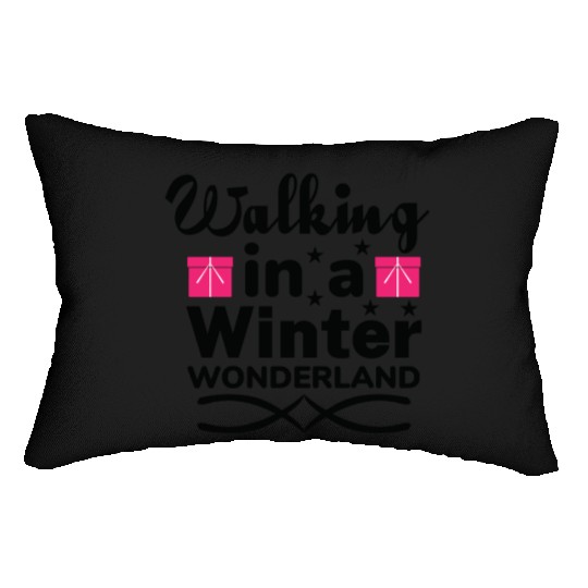 Walking in a winter wonderland Lumbar Pillows