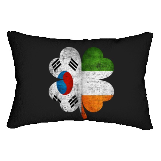 Korean Irish Shamrock South Korea Ireland Flag Lumbar Pillows