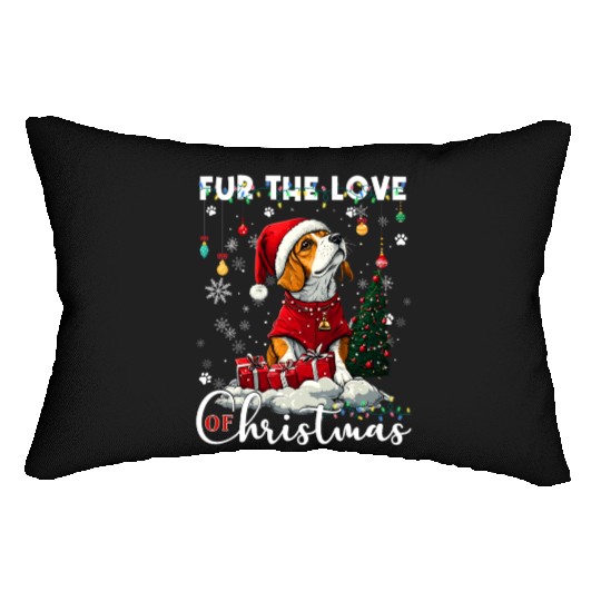 Beagle Christmas Tree Lights Decorations Dog Lover Lumbar Pillows