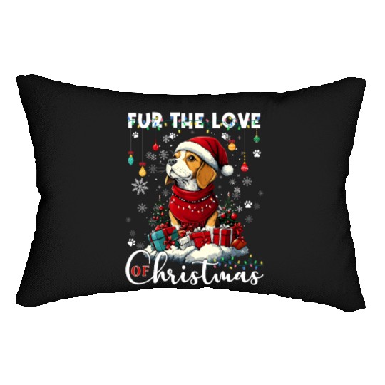 Beagle Christmas Tree Lights Decorations Dog Lover Lumbar Pillows