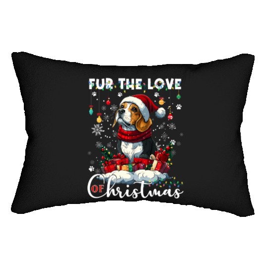 Beagle Christmas Tree Lights Decorations Dog Lover Lumbar Pillows