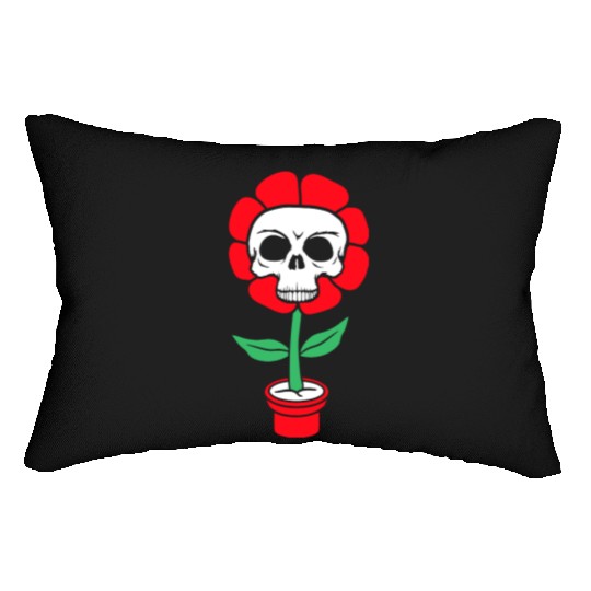 Evil Skull Flower Horror Halloween Skeleton Head Lumbar Pillows