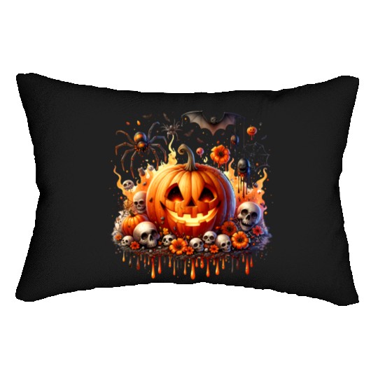 happy halloween Lumbar Pillows