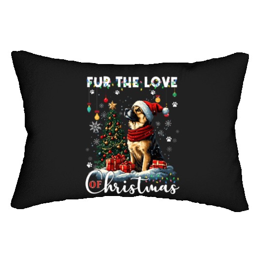 German Shepherd Christmas Tree Decorations Dog Lumbar Pillows