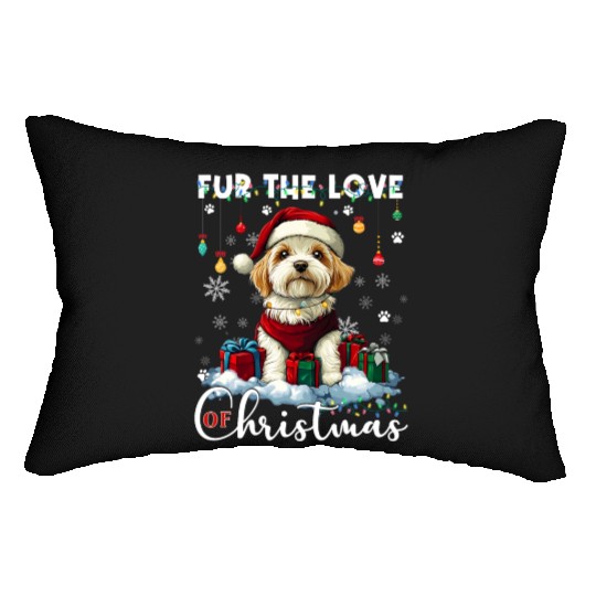 Havanese Christmas Tree Lights Decorations Dog Lumbar Pillows