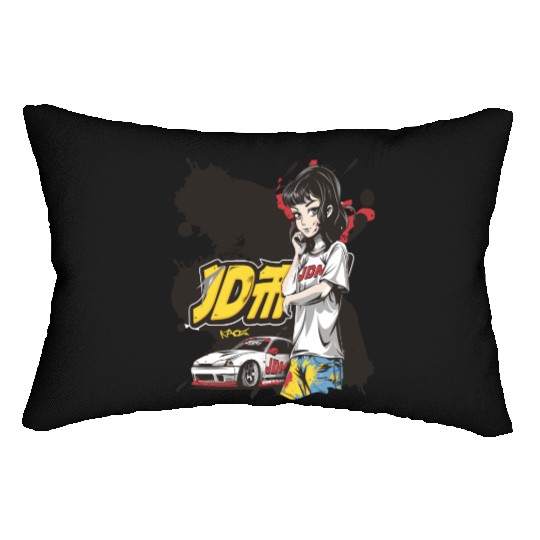 Cute Anime Girl JDM Car Street Racer Lumbar Pillows