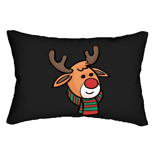 Christmas Reindeer Design for Holiday Apparel Lumbar Pillows