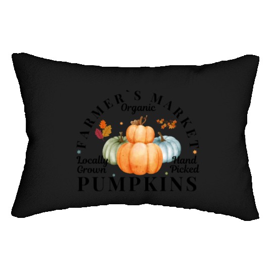 Farmers Market Organic Locally Grown Pumpkins Lumbar Pillows