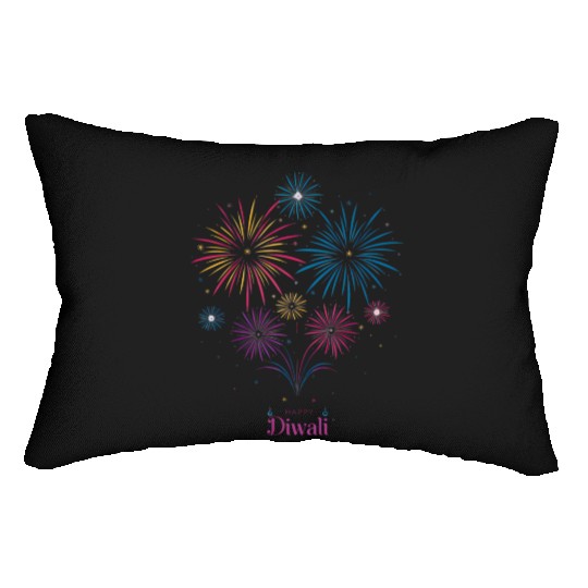 Joyous Fireworks for Diwali Festival Lumbar Pillows
